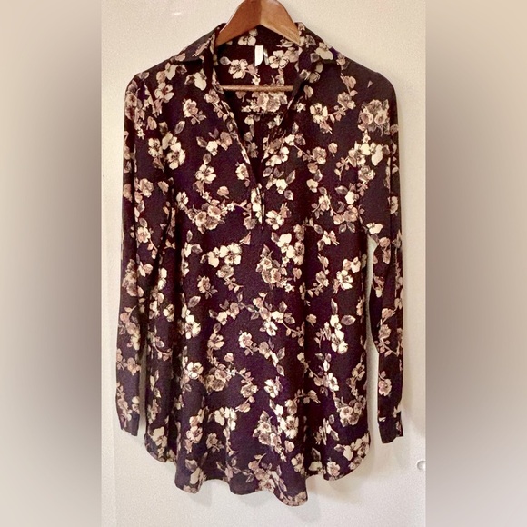 Pinkblush| Floral Oversized Long Sleeve Top Sz M - Picture 1 of 5